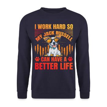 I work hard so my Jack Russell can have a better - Unisex Pullover - Navy - Vorne - Alina (178cm) & Michal (187cm)