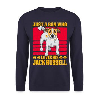 Just a Boy who loves his Jack Russell - Unisex Sweatshirt - navy - Front - Alina (178cm) & Michal (187cm)