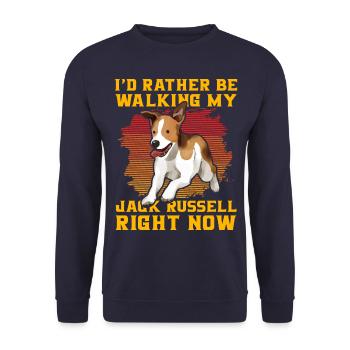 Je préfère promener mon Jack Russell en ce moment - Sweat-shirt Unisexe - marine - Devant - Alina (178cm) & Michal (187cm)