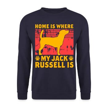 La maison, c’est là où se trouve mon Jack Russell - Sweat-shirt Unisexe - marine - Devant - Alina (178cm) & Michal (187cm)