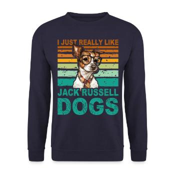 I just really like Jack Russell's dogs - Unisex Sweatshirt - navy - Front - Alina (178cm) & Michal (187cm)