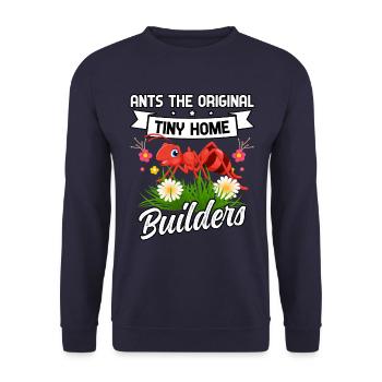 Ants the orginal tiny home builders - Unisex Pullover - Navy - Vorne - Alina (178cm) & Michal (187cm)