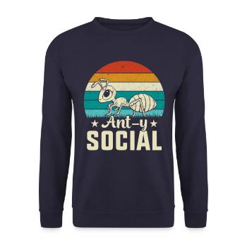 Ant-y social - Unisex Sweatshirt - navy - Front - Alina (178cm) & Michal (187cm)