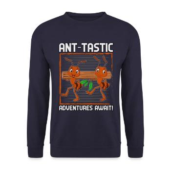 Ant-tastic adventures await - Unisex Sweatshirt - navy - Front - Alina (178cm) & Michal (187cm)