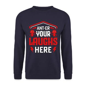 Ant-euh vos rires ici - Sweat-shirt Unisexe - marine - Devant - Alina (178cm) & Michal (187cm)