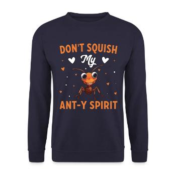 Don't squish my ant-y Spirit - Unisex Sweatshirt - navy - Front - Alina (178cm) & Michal (187cm)