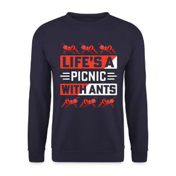 La vie est un pique-nique avec des fourmis - Sweat-shirt Unisexe - marine - Devant - Alina (178cm) & Michal (187cm)