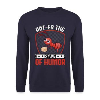Ant-er le royaume de l'humour - Sweat-shirt Unisexe - marine - Devant - Alina (178cm) & Michal (187cm)