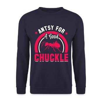 Antsy for a good chuckle - Unisex Pullover - Navy - Vorne - Alina (178cm) & Michal (187cm)
