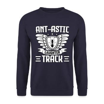 Ant-astic laughter track - Unisex Sweatshirt - navy - Front - Alina (178cm) & Michal (187cm)