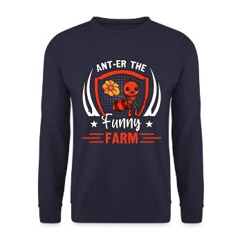 Ant-er the funny farm - Unisex Sweatshirt - navy - Front - Alina (178cm) & Michal (187cm)