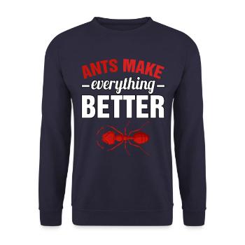 Ants make everything better - Unisex Sweatshirt - navy - Front - Alina (178cm) & Michal (187cm)