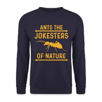 Ants the jokesters of nature - Unisex Sweatshirt - navy - Front - Alina (178cm) & Michal (187cm)