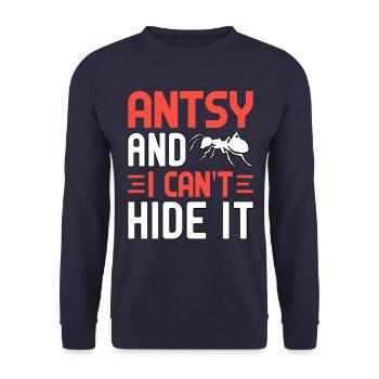 Antsy and I can't hide it - Unisex Pullover - Navy - Vorne - Alina (178cm) & Michal (187cm)