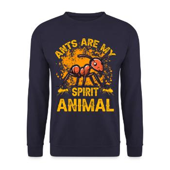 Ants are my spirit animal - Unisex Sweatshirt - navy - Front - Alina (178cm) & Michal (187cm)