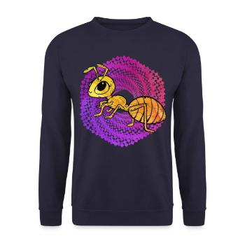 fourmi - Sweat-shirt Unisexe - marine - Devant - Alina (178cm) & Michal (187cm)