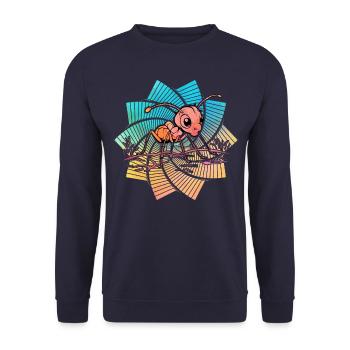 Ameise Retro - Unisex Pullover - Navy - Vorne - Alina (178cm) & Michal (187cm)