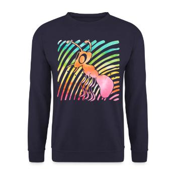 fourmi - Sweat-shirt Unisexe - marine - Devant - Alina (178cm) & Michal (187cm)