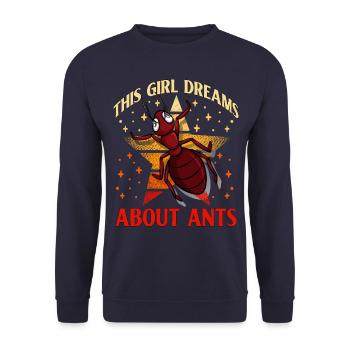 This Girl dreams about Ants - Unisex Sweatshirt - navy - Front - Alina (178cm) & Michal (187cm)
