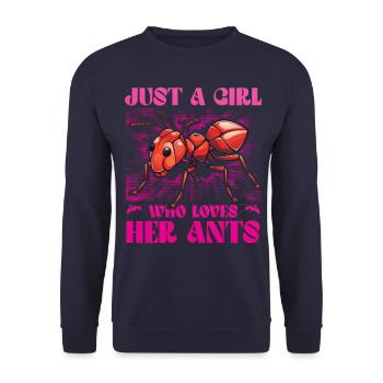 Just a Girl who loves her Ants - Unisex Sweatshirt - navy - Front - Alina (178cm) & Michal (187cm)