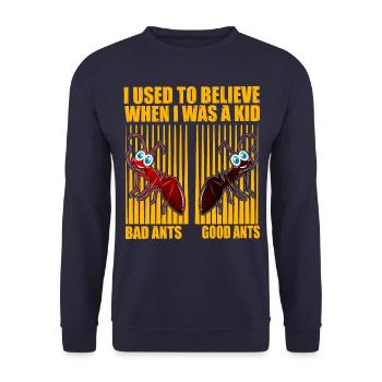I used to believe when I was a kid bad answers - Unisex Sweatshirt - navy - Front - Alina (178cm) & Michal (187cm)