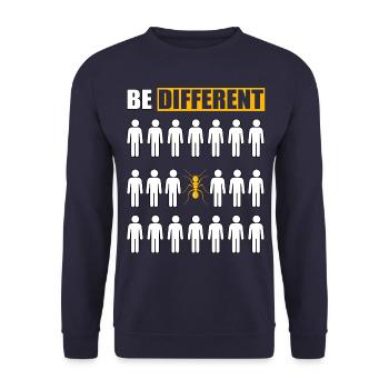 Be Different Ant - Unisex Sweatshirt - navy - Front - Alina (178cm) & Michal (187cm)