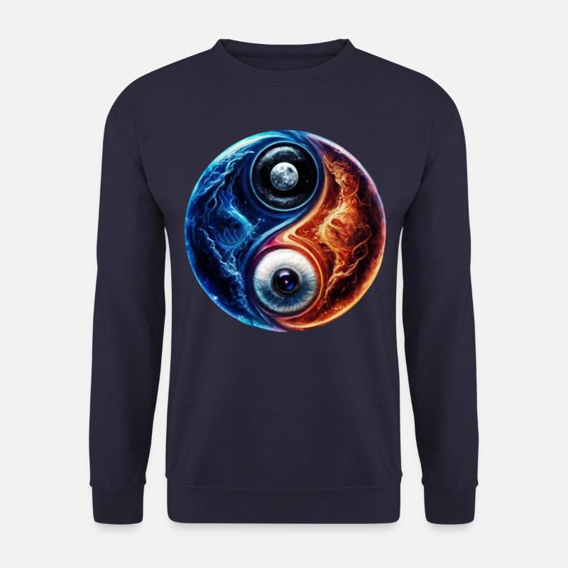Yin Yang Wasserfeuer - Unisex Pullover - Navy