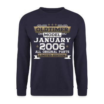 18e anniversaire voiture classique janvier 2006 - Sweat-shirt Unisexe - marine - Devant - Alina (178cm) & Michal (187cm)