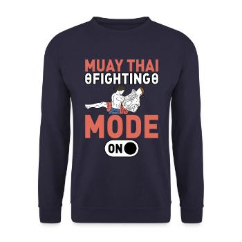 Mode de combat Muay Thai activé - Sweat-shirt Unisexe - marine - Devant - Alina (178cm) & Michal (187cm)