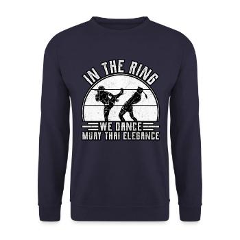 Sur le ring, on danse l’élégance du muay thaï - Sweat-shirt Unisexe - marine - Devant - Alina (178cm) & Michal (187cm)