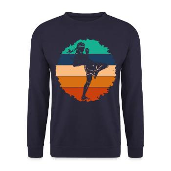Muay Thai - Unisex Sweatshirt - navy - Front - Alina (178cm) & Michal (187cm)