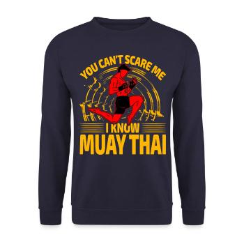 You can't scare me I know Muay Thai - Unisex Sweatshirt - navy - Front - Alina (178cm) & Michal (187cm)