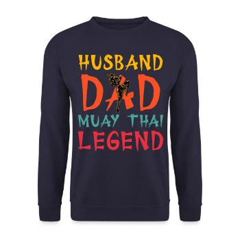 Mari Papa Muay Thai Légende - Sweat-shirt Unisexe - marine - Devant - Alina (178cm) & Michal (187cm)