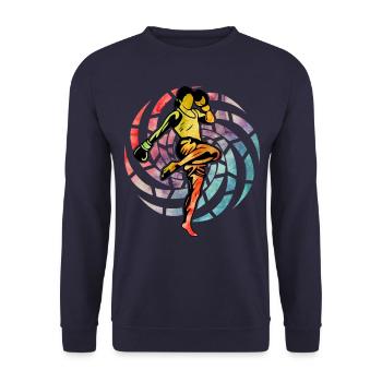 Muay Thai Femme - Sweat-shirt Unisexe - marine - Devant - Alina (178cm) & Michal (187cm)