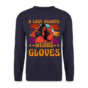 A Lady always wears Gloves - Unisex Sweatshirt - navy - Front - Alina (178cm) & Michal (187cm)
