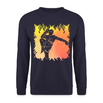 Muay Thaï - Sweat-shirt Unisexe - marine - Devant - Alina (178cm) & Michal (187cm)