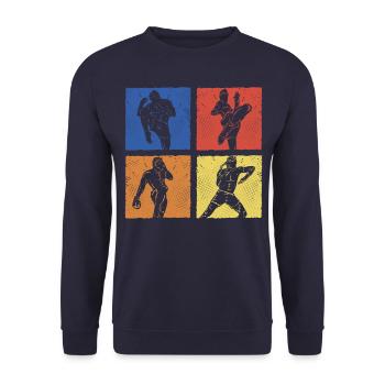 Muay Thai - Unisex Sweatshirt - navy - Front - Alina (178cm) & Michal (187cm)