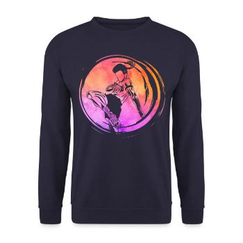 Muay Thai - Unisex Sweatshirt - navy - Front - Alina (178cm) & Michal (187cm)