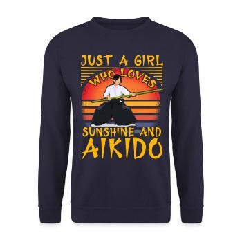 Just a Girl who loves Sunshine and Aikido - Unisex Sweatshirt - navy - Front - Alina (178cm) & Michal (187cm)
