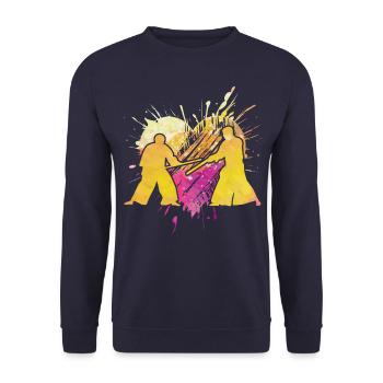 Aikido - Unisex Pullover - Navy - Vorne - Alina (178cm) & Michal (187cm)