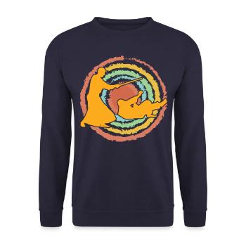 Aikido - Unisex Pullover - Navy - Vorne - Alina (178cm) & Michal (187cm)