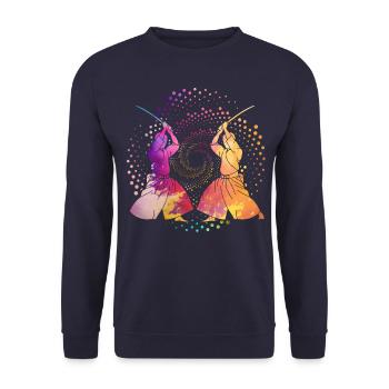 Aikido - Unisex Pullover - Navy - Vorne - Alina (178cm) & Michal (187cm)