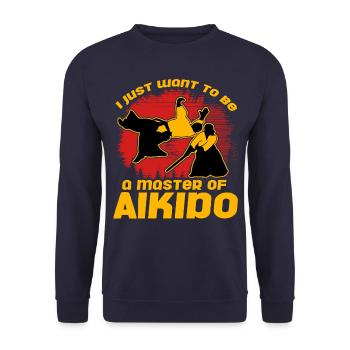 Ich möchte einfach nur ein Meister des Aikido werden - Unisex Pullover - Navy - Vorne - Alina (178cm) & Michal (187cm)