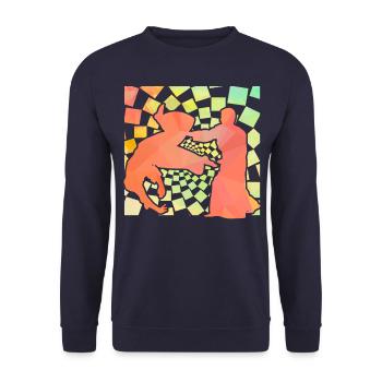 Aikido - Unisex Pullover - Navy - Vorne - Alina (178cm) & Michal (187cm)