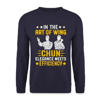 Dans l’art du wing chun, l’élégance rencontre l’efficacité - Sweat-shirt Unisexe - marine - Devant - Alina (178cm) & Michal (187cm)