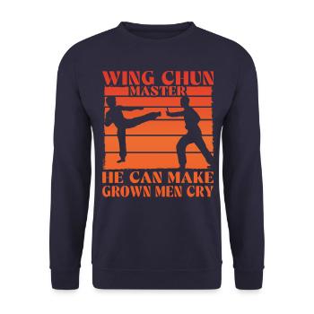 Wing Chun he can make grown men cry - Unisex Sweatshirt - navy - Front - Alina (178cm) & Michal (187cm)