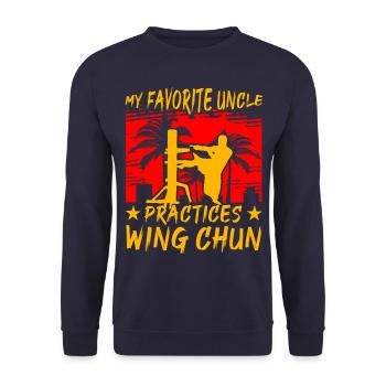 Mon oncle préféré pratique le Wing Chun - Sweat-shirt Unisexe - marine - Devant - Alina (178cm) & Michal (187cm)