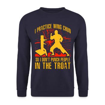 Je pratique le Wing Chun pour ne pas frapper les gens - Sweat-shirt Unisexe - marine - Devant - Alina (178cm) & Michal (187cm)