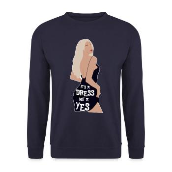 Es ist ein Kleid, kein Ja - Unisex Pullover - Navy - Vorne - Alina (178cm) & Michal (187cm)