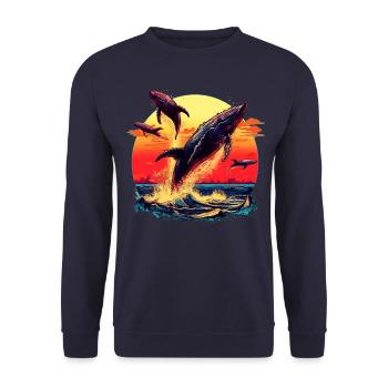 Blauwal - Unisex Pullover - Navy - Vorne - Alina (178cm) & Michal (187cm)